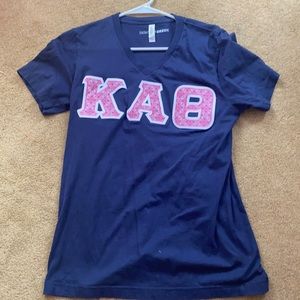 Kappa Alpha Theta Letters. Pink and Navy Shirt.